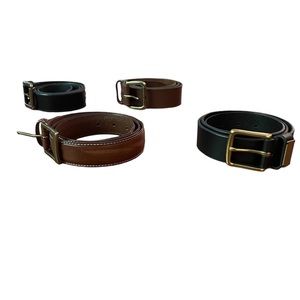 Set of 4 Ralph Lauren Leather Belts - Size 34 - 2 Black/2 Brown